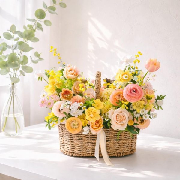 Arreglo Floral Primaveral Acompañando de Peonias y Ranúnculos