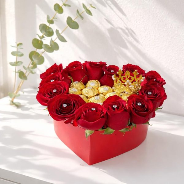 Arreglo de Rosas Rojas con Toque de Chocolate