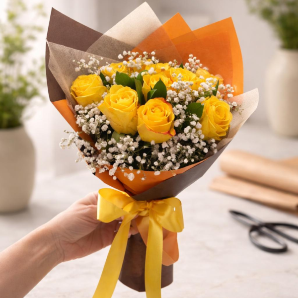 Ramo con 12 rosas amarillas