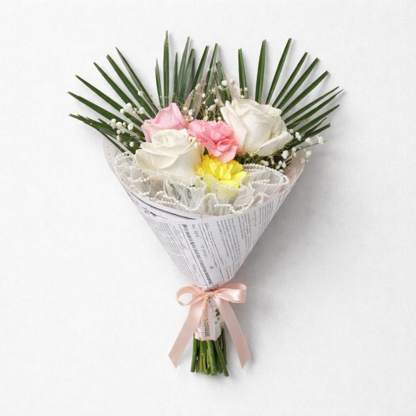 Ramo Elegancia Blanca y Rosa